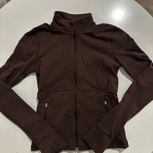 Aritzia Brown Utility Jacket with High Collar and Tailored Fit